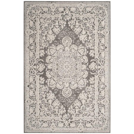 Safavieh 9 x 12 ft. Reflection Power Loomed Rectangle Area Rug Dark Grey & Cream RFT664B-9